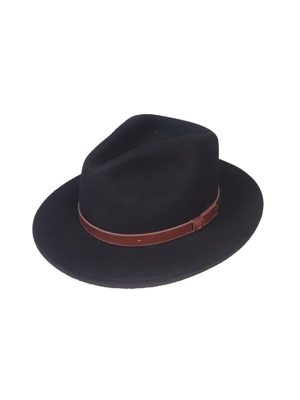 Brixton Messer Fedora Hat 7 1/4 Black GUC Wool Felt